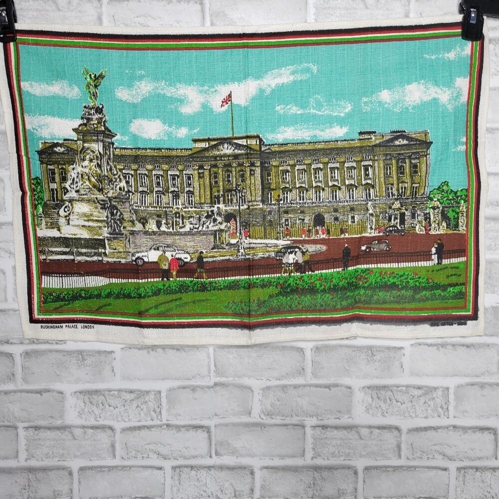 Vintage Buckingham Palace London Tapestry Tea Towel
